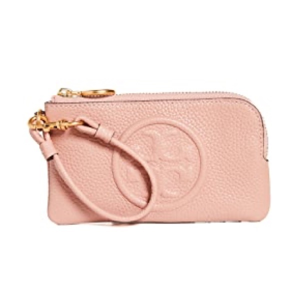 Tory Burch Perry bombe top zip card case Pink Moon - Picture 3 of 6